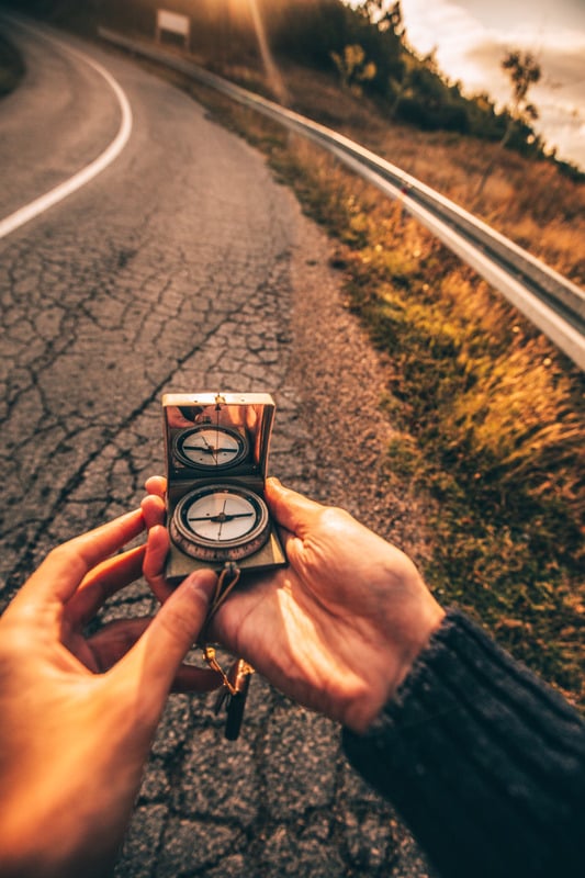 Kompas na cestě